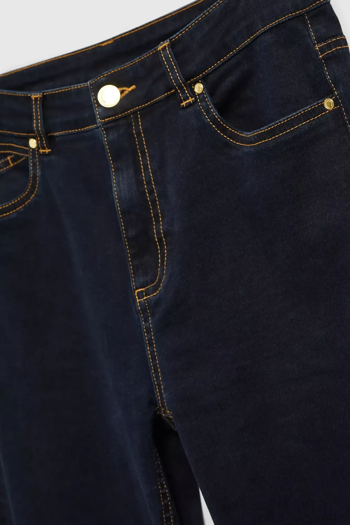 Jeansy Dzwony|Jeansy Z Wysokim Stanem>Moodo Jeansy bootcut z jasnymi przeszyciami granatowe