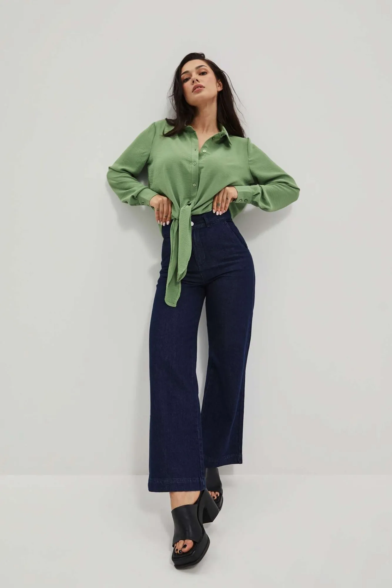 Jeansy Dzwony|Jeansy Z Wysokim Stanem>Moodo Jeansy dzwony z wysokim stanem