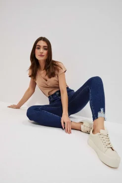 Jeansy Rurki|Jeansy Skinny>Moodo Jeansy extra high waist