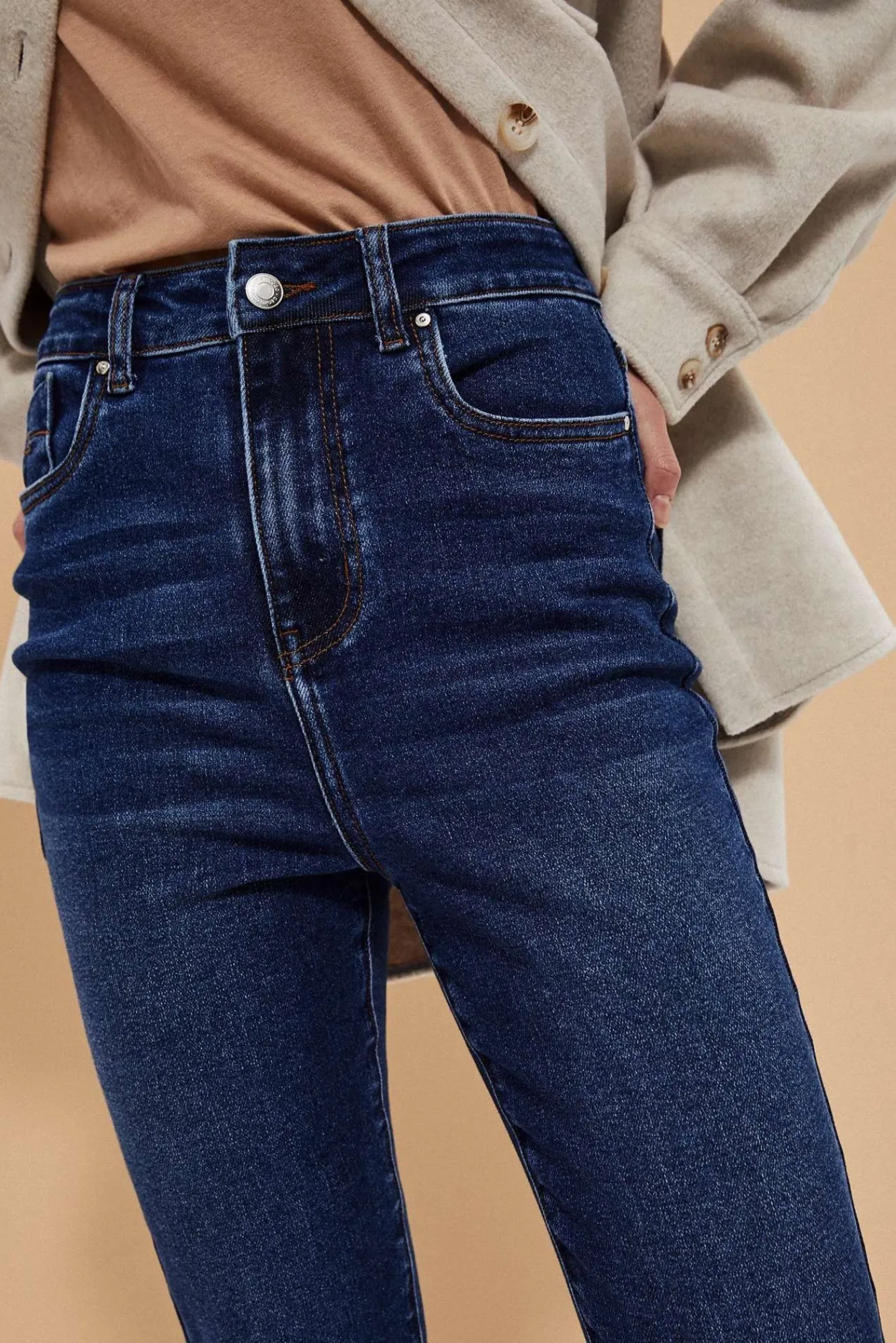 Jeansy Rurki|Jeansy Skinny>Moodo Jeansy extra high waist