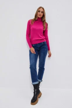 Jeansy Proste|Jeansy Regular Fit>Moodo Jeansy granatowe z prostą nogawką