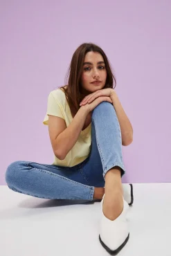 Jeansy Rurki|Jeansy Skinny>Moodo Jeansy high waist skinny niebieskie