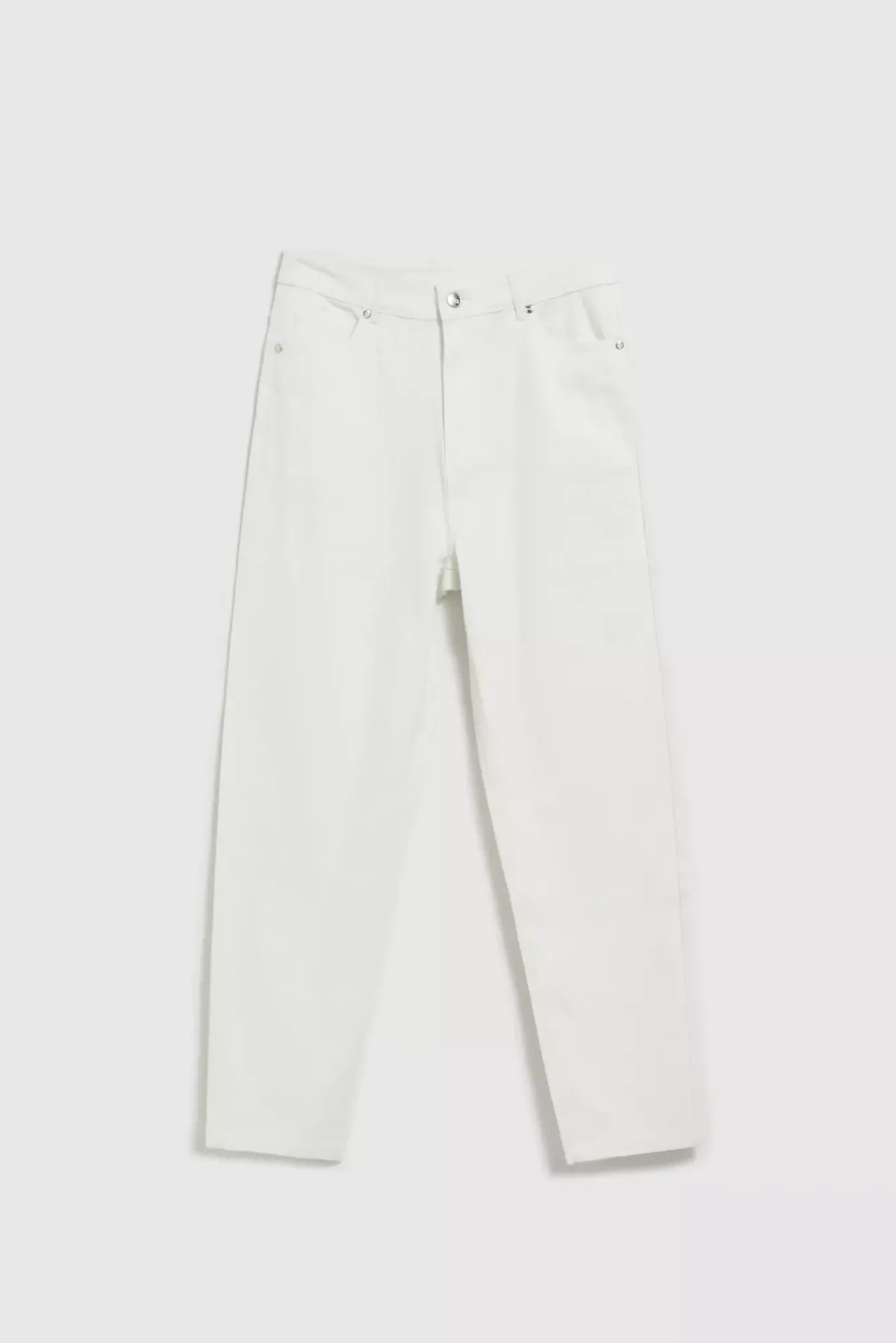 Jeansy Z Wysokim Stanem|Jeansy Mom Fit>Moodo Jeansy mom fit białe
