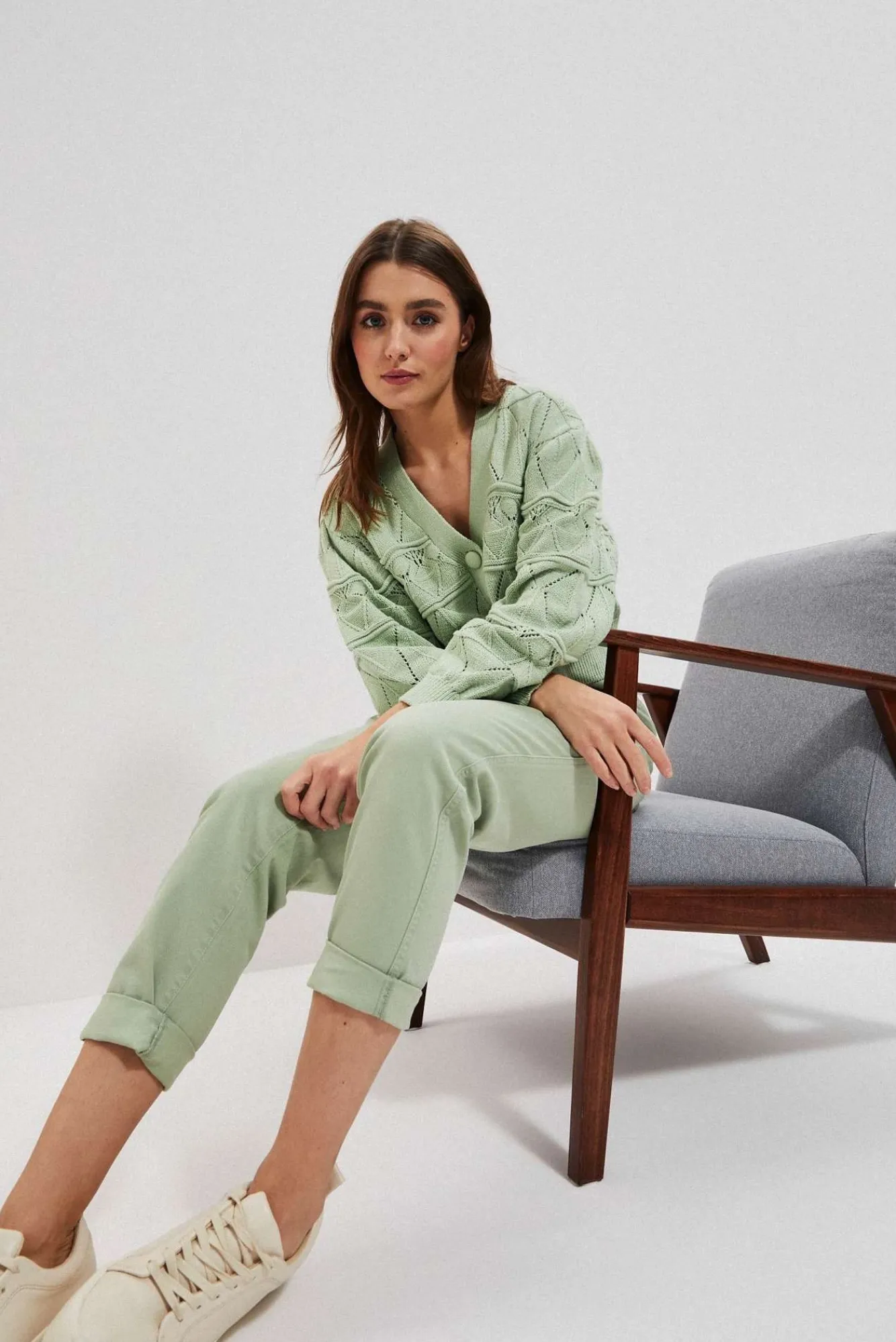 Jeansy Mom Fit|Jeansy Z Wysokim Stanem>Moodo Jeansy paperbag patynowe