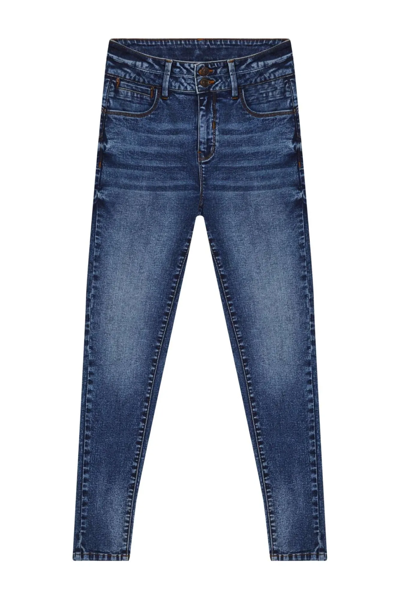 Jeansy Rurki|Jeansy Push Up>Moodo Jeansy push up z ozdobnym pasem granatowe