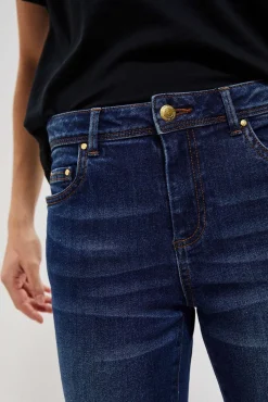 Jeansy Rurki|Jeansy Push Up>Moodo Jeansy push up ze średnim stanem granatowe
