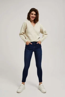 Jeansy Rurki|Jeansy Push Up>Moodo Jeansy rurki z efektem push up granatowe