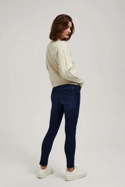 Jeansy Rurki|Jeansy Push Up>Moodo Jeansy rurki z efektem push up granatowe