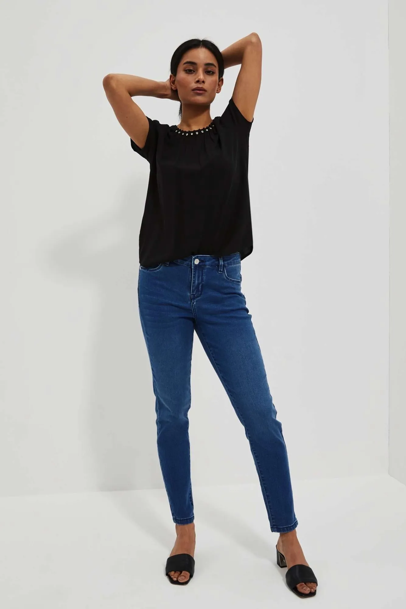Jeansy Rurki|Jeansy Push Up>Moodo Jeansy skinny push up ciemnoniebieskie