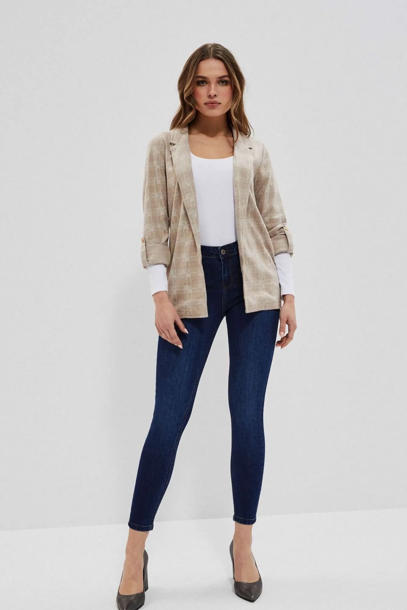 Jeansy Rurki|Jeansy Skinny>Moodo Jeansy skinny push up granatowe