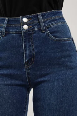 Jeansy Rurki|Jeansy Push Up>Moodo Jeansy skinny z kieszeniami ciemnoniebieskie