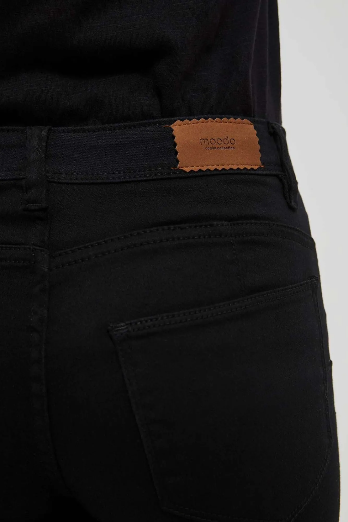 Jeansy Rurki|Jeansy Push Up>Moodo Jeansy skinny z postrzępionymi nogawkami push up czarne