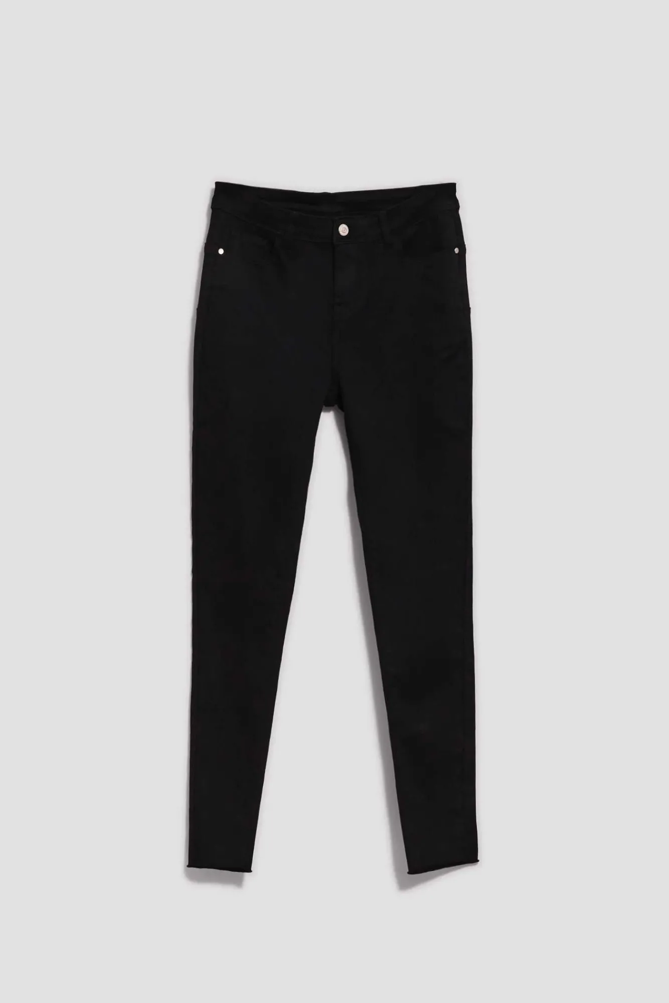 Jeansy Rurki|Jeansy Push Up>Moodo Jeansy skinny z postrzępionymi nogawkami push up czarne
