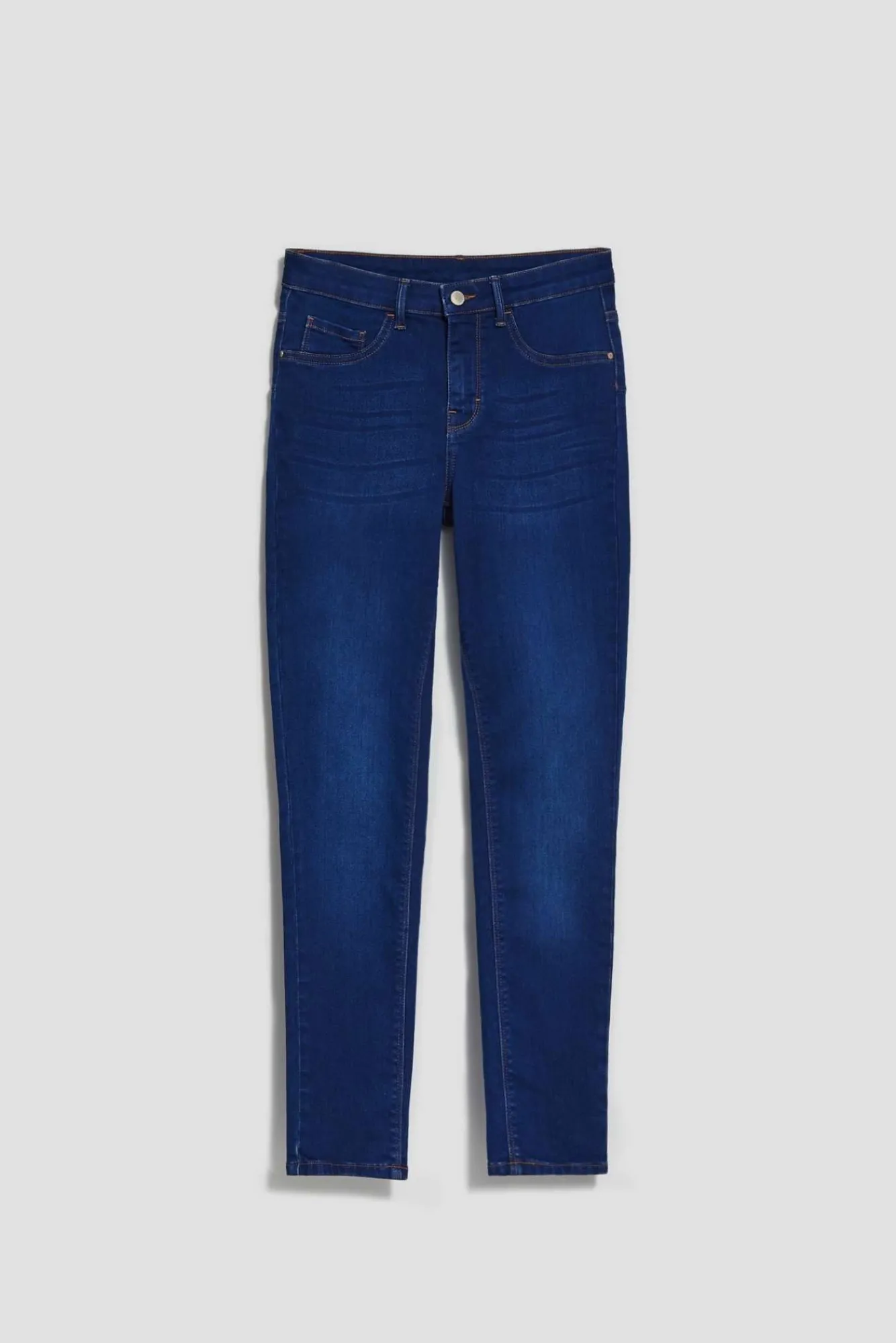 Jeansy Skinny>Moodo Jeansy skinny zapinane na guzik i zamek ciemnoniebieskie