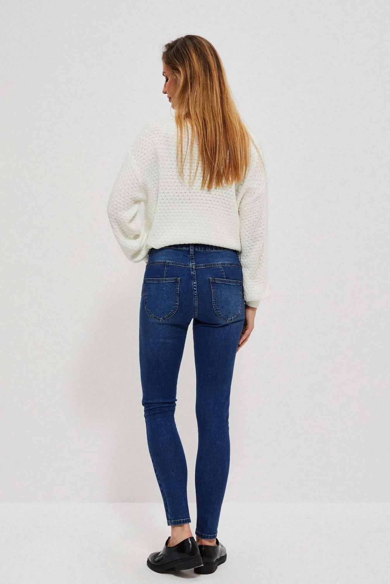 Jeansy Skinny>Moodo Jeansy skinny ze średnim stanem ciemnoniebieskie