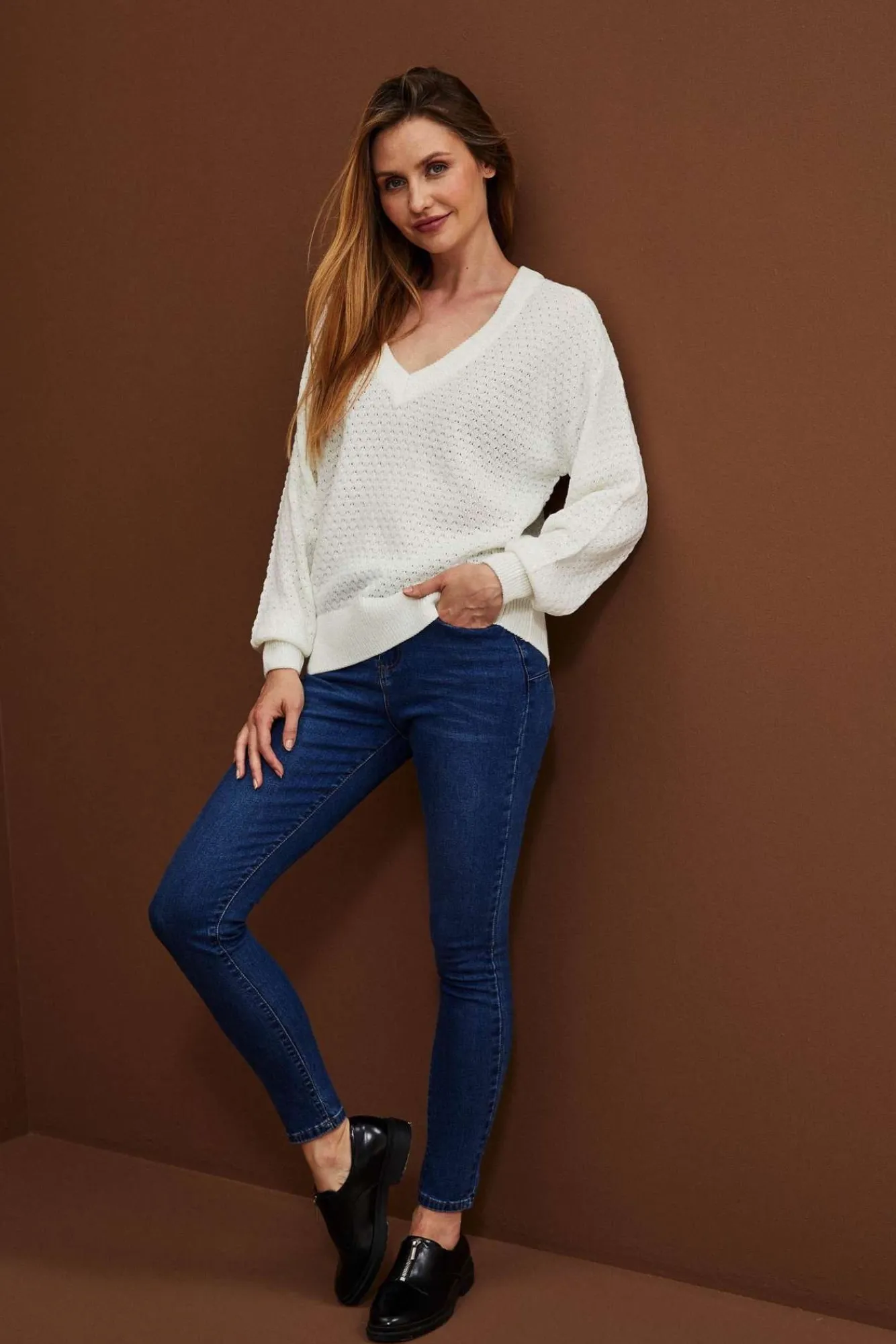 Jeansy Skinny>Moodo Jeansy skinny ze średnim stanem ciemnoniebieskie