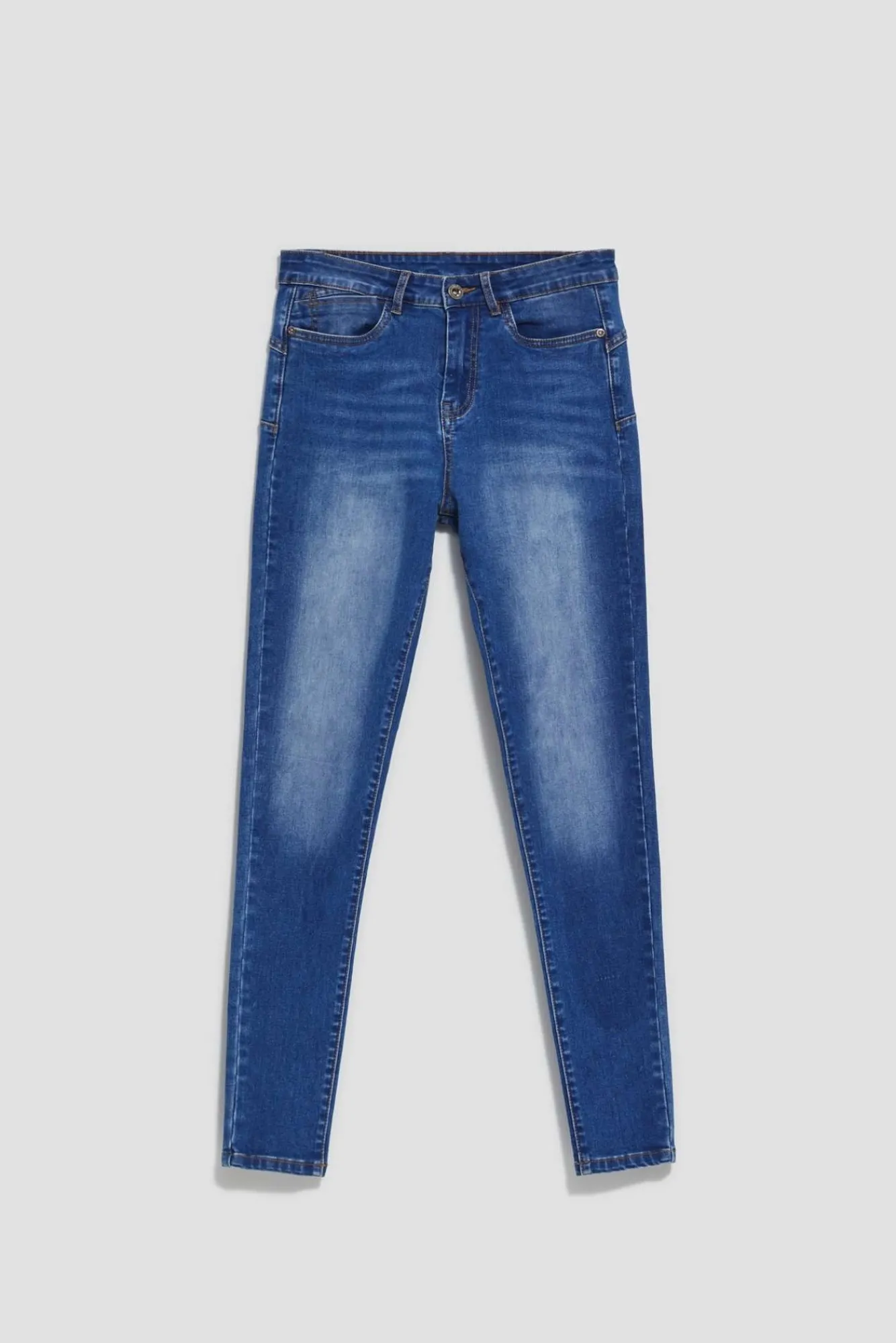 Jeansy Skinny>Moodo Jeansy skinny ze średnim stanem ciemnoniebieskie
