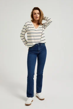 Jeansy Proste|Jeansy Regular Fit>Moodo Jeansy z prostą nogawką niebieskie