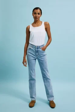 Jeansy Proste|Jeansy Regular Fit>Moodo Jeansy z prostymi nogawkami jasnoniebieskie