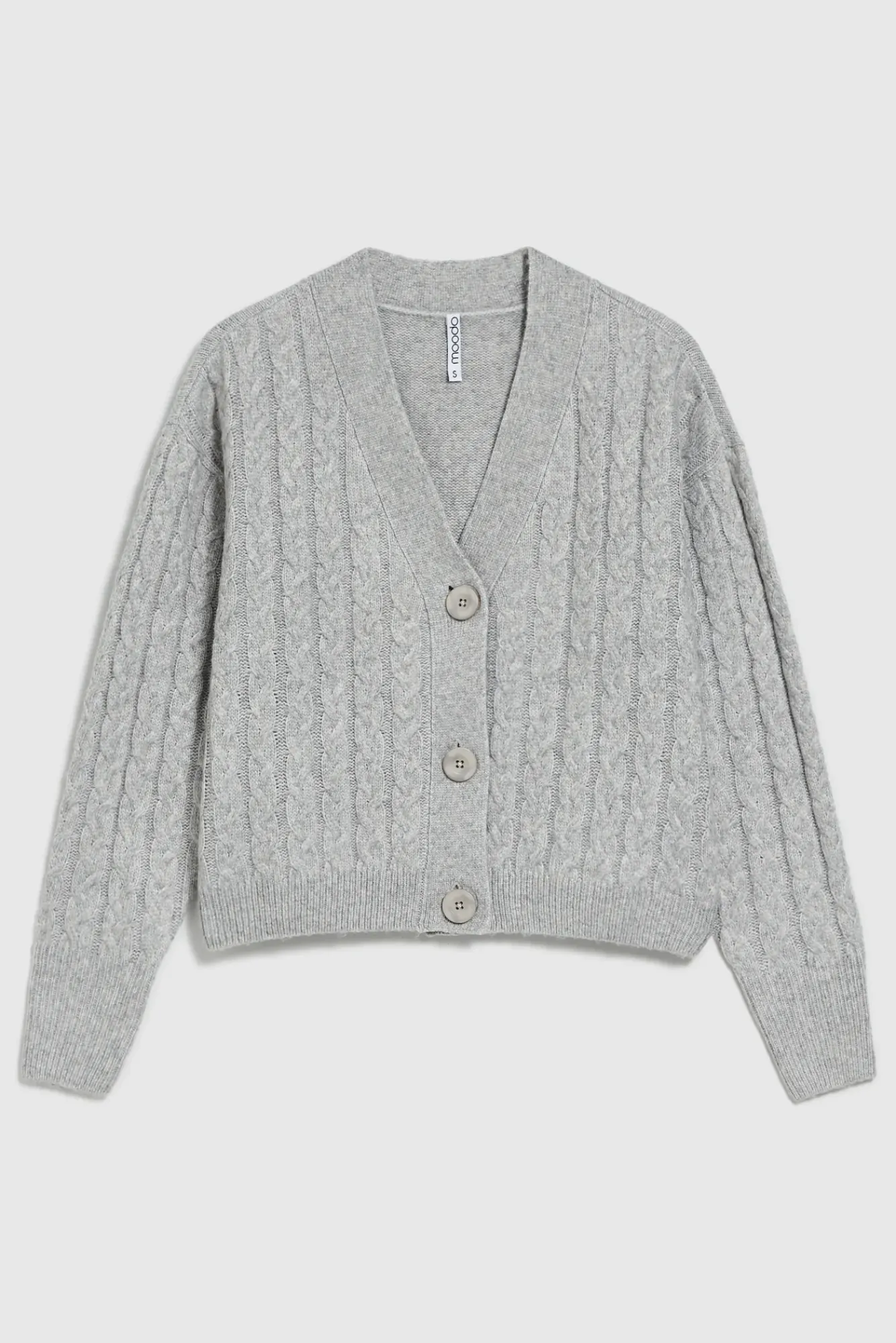 Swetry Casual|Swetry Jesienne>Moodo Kardigan z ozdobnym splotem szary