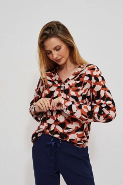 Koszule Casual|Koszule Z Nadrukiem>Moodo Koszula w kwiatowy print