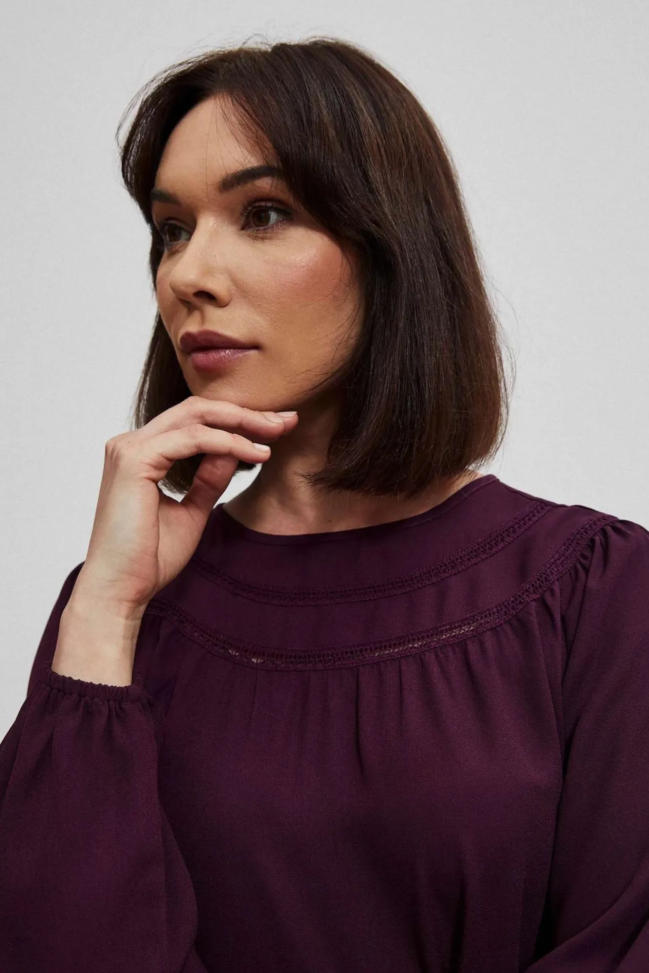 Koszule Damskie Eleganckie>Moodo Koszula z bufiastymi rękawami