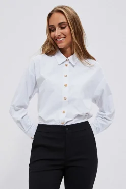 Koszule Z Kołnierzykiem|Koszule Damskie Eleganckie>Moodo Koszula ze złotymi guzikami