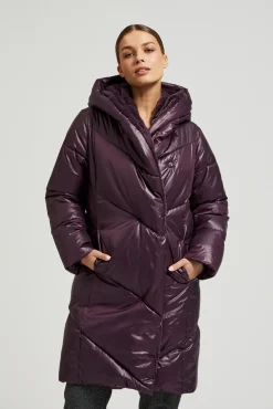 Kurtki Z Kapturem|Kurtki Oversize>Moodo Kurtka z pikowaniem fioletowa