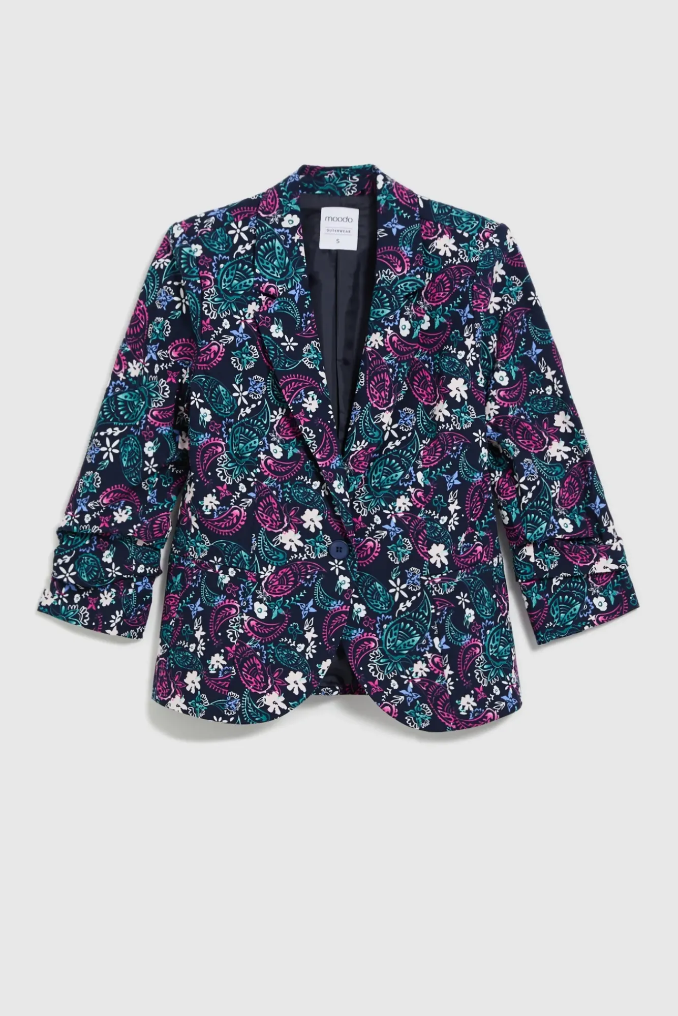 Eleganckie Marynarki Damskie|Modne Marynarki Damskie>Moodo Marynarka z rękawami 3/4 granatowa
