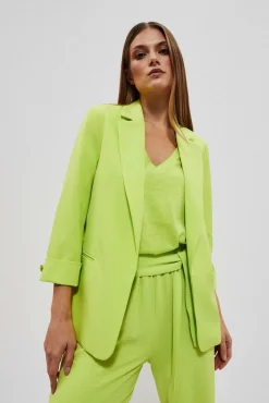 Eleganckie Marynarki Damskie>Moodo Marynarka z rękawem 3/4 neonowa