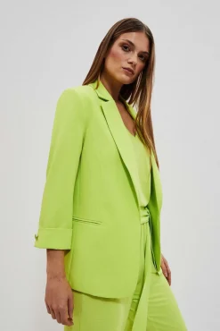 Eleganckie Marynarki Damskie>Moodo Marynarka z rękawem 3/4 neonowa