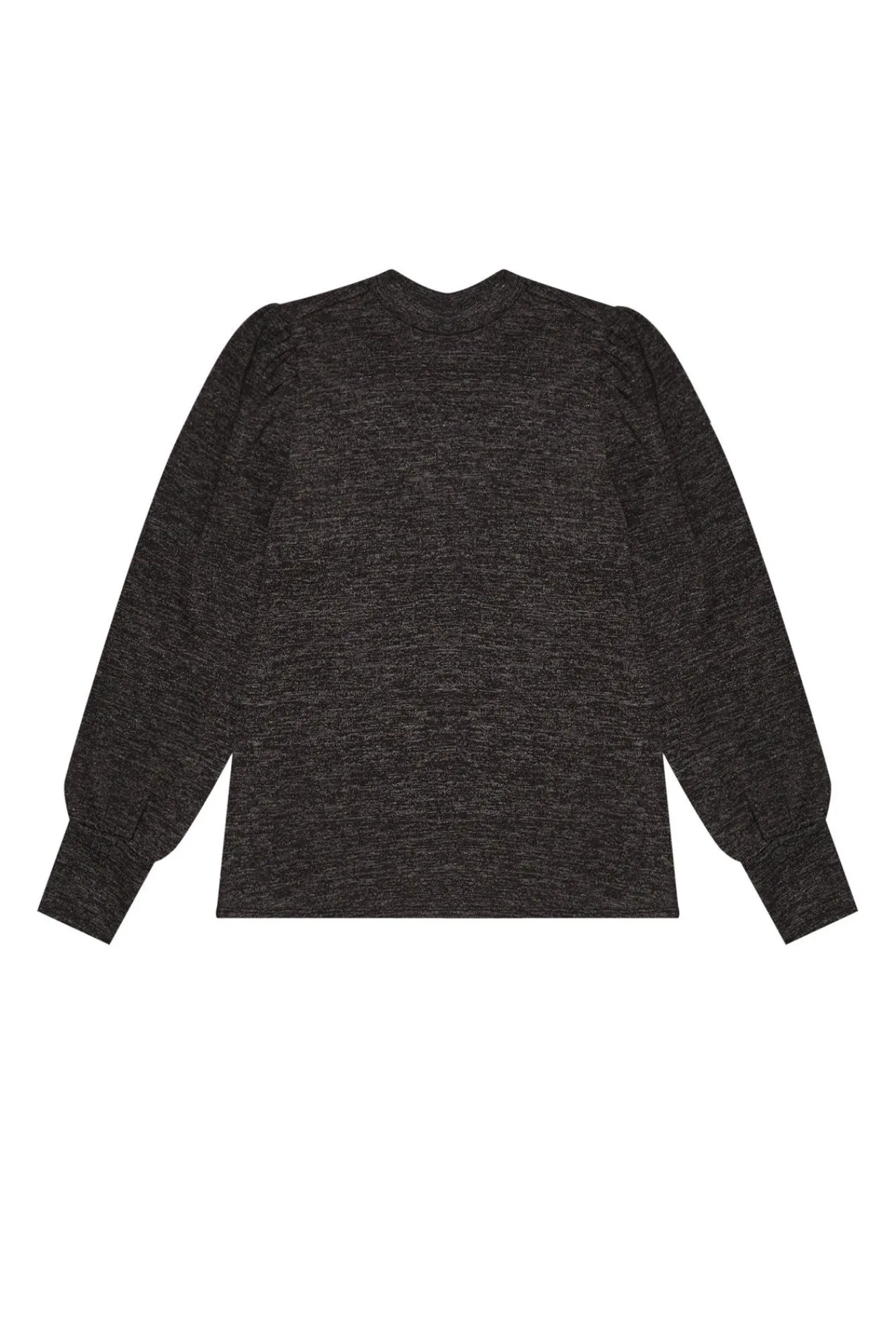 Bluzy Zimowe|Bluzy Damskie Eleganckie>Moodo Melanżowa bluza z bufkami grafitowa