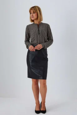 Spódnice Jesienne|Spódnice Eleganckie>Moodo Ołówkowa spódnica z imitacji skóry czarna
