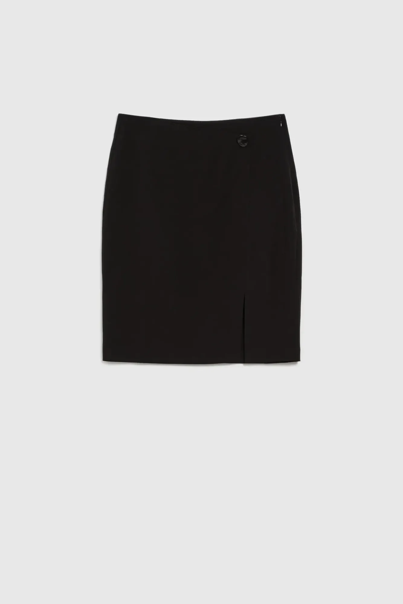 Spódnice Czarne|Spódnice Trapezowe>Moodo Ołówkowa spódnica z ozdobnym guzikiem czarna