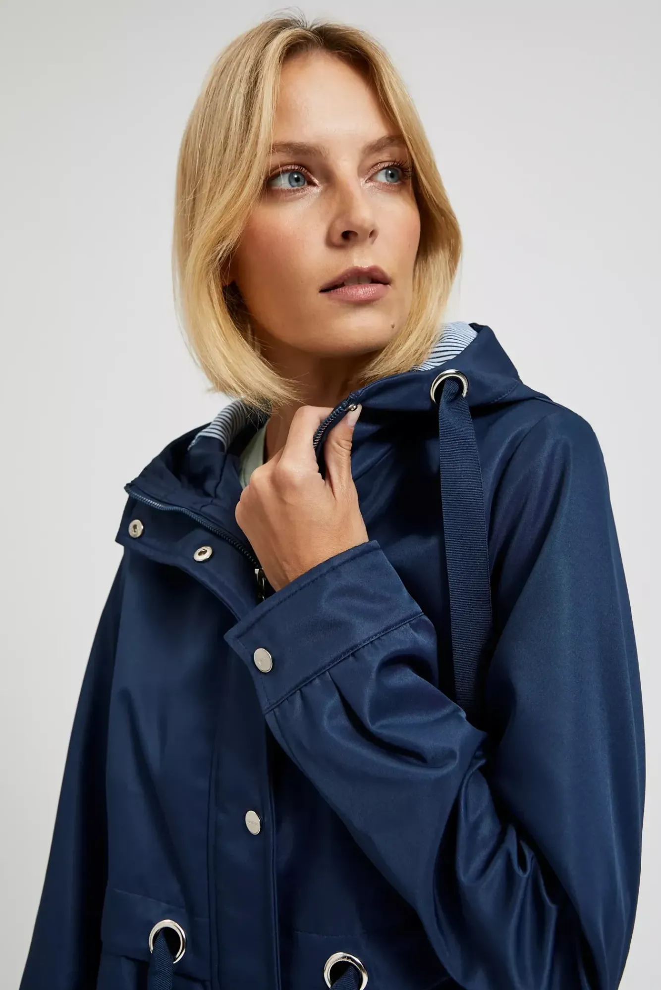 Kurtki Z Kapturem|Kurtki Oversize>Moodo Parka z kapturem zapinana na zamek granatowa
