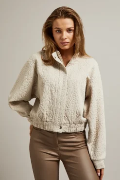 Bluzy Damskie Bez Kaptura|Bluzy Damskie Rozpinane>Moodo Rozpinana bluza beżowa