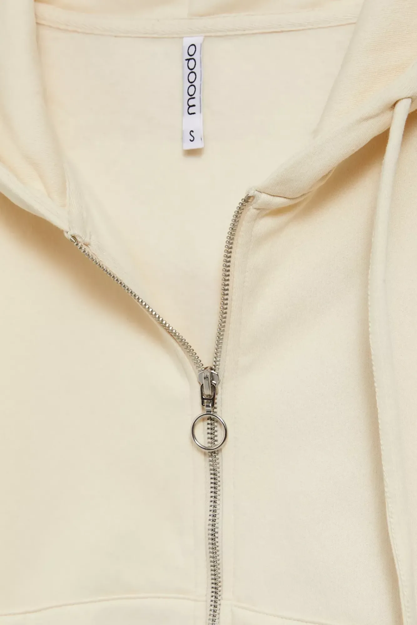 Bluzy Wiosenne|Bluzy Damskie Oversize>Moodo Rozpinana bluza z kapturem i bufiastymi rękawami beżowa