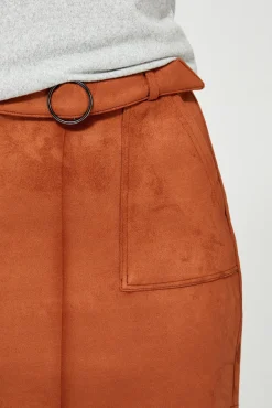 Spódnice Brązowe|Spódnice Casual>Moodo Spódnica z imitacji zamszu