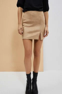 Spódnice Beżowe|Spódnice Eleganckie>Moodo Spódniczka mini z rozcięciem