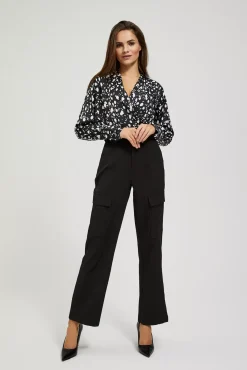 Spodnie Czarne|Spodnie Eleganckie>Moodo Spodnie cargo