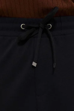 Spodnie Z Wysokim Stanem|Spodnie Czarne>Moodo Spodnie z lampasami i wiązaniem w talii czarne