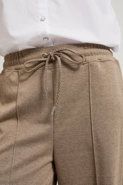 Spodnie Beżowe|Spodnie Eleganckie>Moodo Spodnie z szerokimi nogawkami w kant beżowe