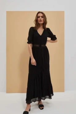 Sukienki Letnie|Sukienki Czarne>Moodo Sukienka maxi boho z koronką czarna
