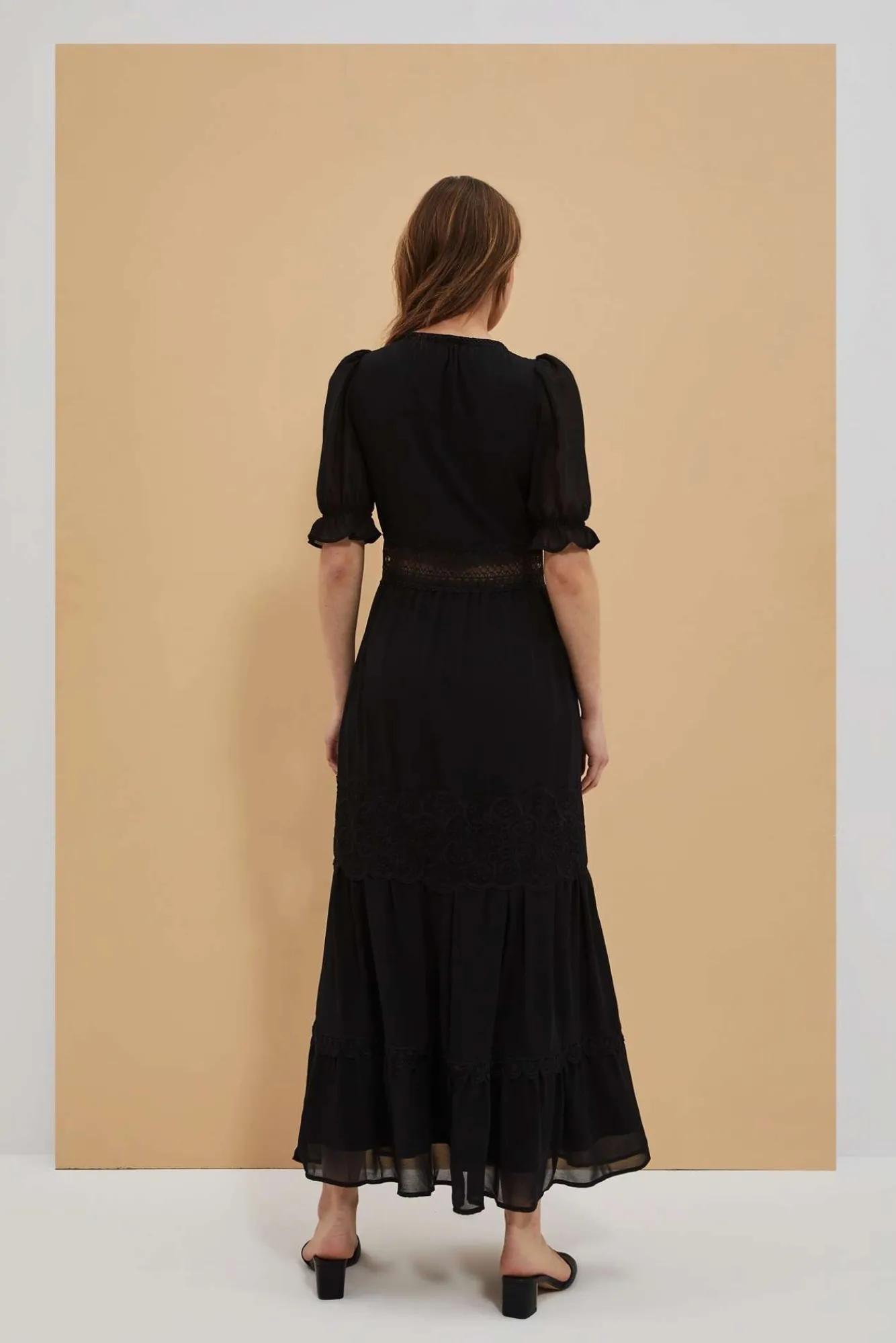Sukienki Letnie|Sukienki Czarne>Moodo Sukienka maxi boho z koronką czarna