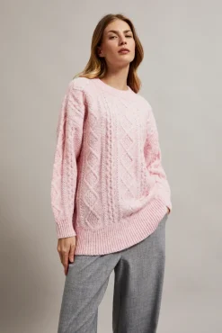 Swetry Różowe|Swetry Casual>Moodo Sweter o luźnym fasonie różowy