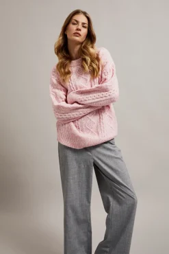 Swetry Różowe|Swetry Casual>Moodo Sweter o luźnym fasonie różowy