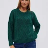 Swetry Zielone|Swetry O Grubym Splocie>Moodo Sweter oversize szmaragdowy
