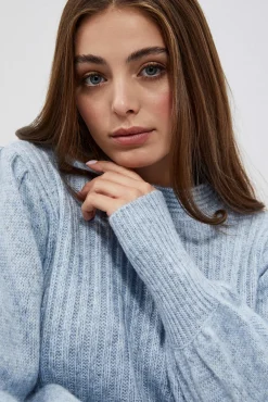 Swetry Niebieskie|Swetry Casual>Moodo Sweter z bufiastymi rękawami