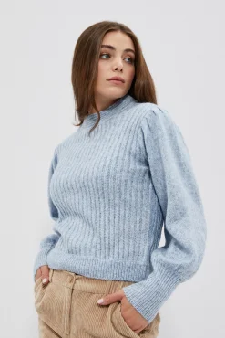 Swetry Niebieskie|Swetry Casual>Moodo Sweter z bufiastymi rękawami