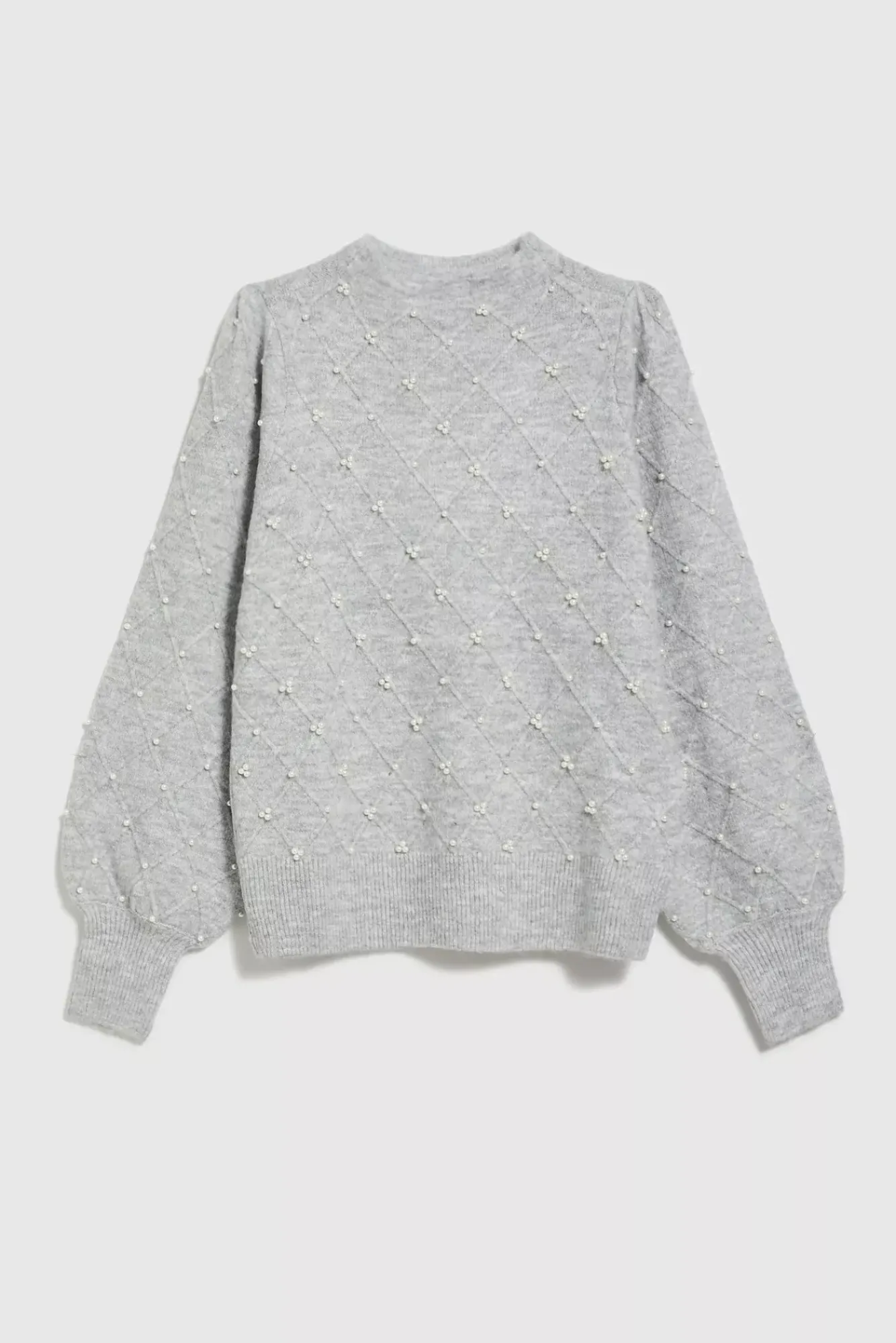 Swetry Szare|Swetry Eleganckie>Moodo Sweter z bufiastymi rękawiami
